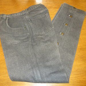 Starched Charcoal Cotton Denim Western Jeans  Size 7L DENUM JEANS